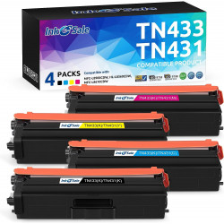 Compatible Brother TN433 TN431 Toner Cartridge 4 Set (Black, Cyan, Magenta, Yellow)